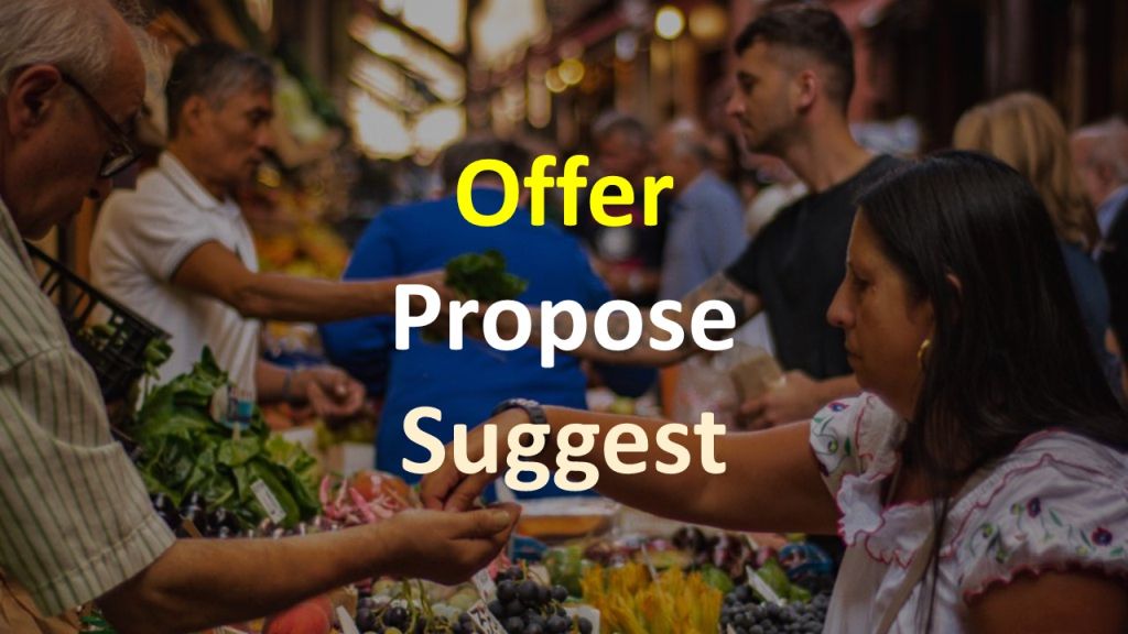 Разница между Offer, Propose и Suggest