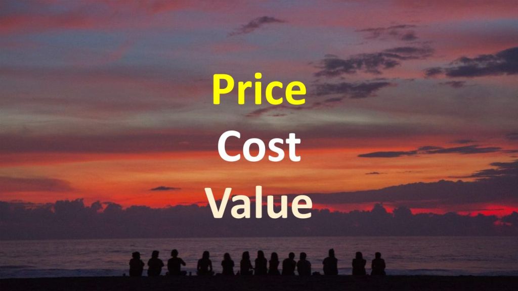 Разница между Price, Cost и Value